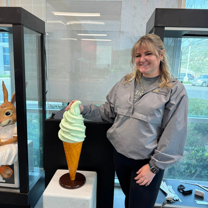 Small Mint Soft Serve Ice Cream Table Top Statue - LM Treasures