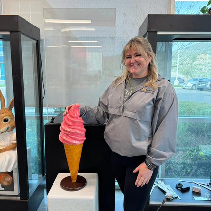 Small Strawberry Soft Serve Ice Cream Table Top Statue - LM Treasures