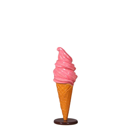 Small Strawberry Soft Serve Ice Cream Table Top Statue - LM Treasures