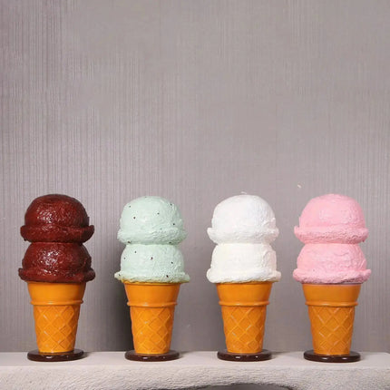 Small Two Scoop Strawberry Ice Cream Table Top Statue LM Treasures - H