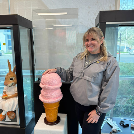 Small Two Scoop Strawberry Ice Cream Table Top Statue - LM Treasures