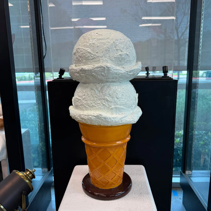 Small Two Scoop Vanilla Ice Cream Table Top Statue - LM Treasures