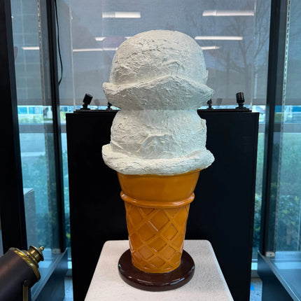 Small Two Scoop Vanilla Ice Cream Table Top Statue - LM Treasures