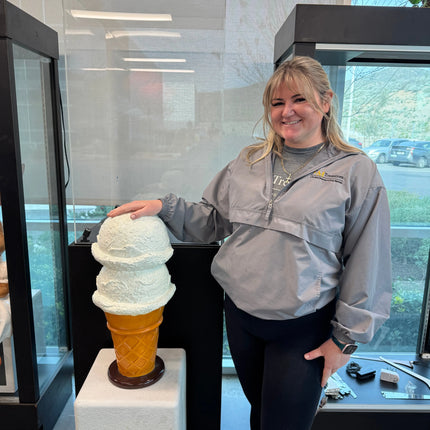 Small Two Scoop Vanilla Ice Cream Table Top Statue - LM Treasures