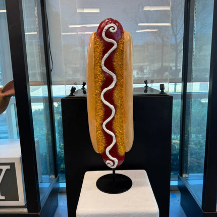 Small Hot Dog on Base Statue - LM Treasures