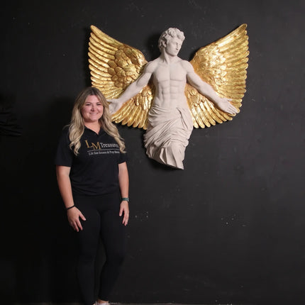 Male Alato Winged Angel Wall Decor Statue