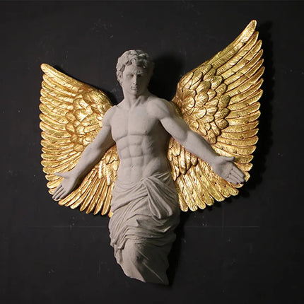 Male Alato Winged Angel Wall Decor Statue