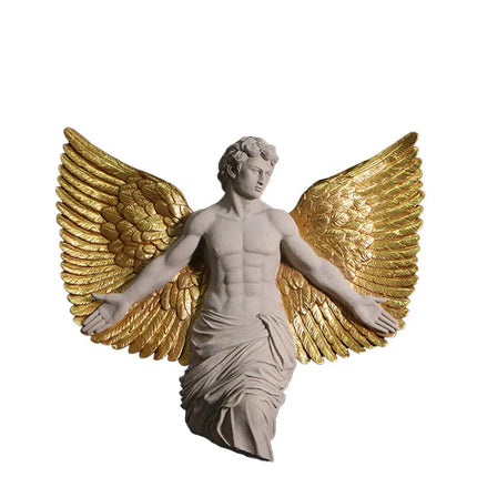 Male Alato Winged Angel Wall Decor Statue