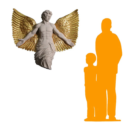 Male Alato Winged Angel Wall Decor Statue