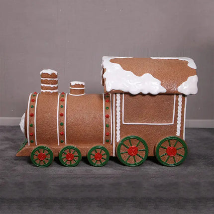 Small Gingerbread Train Statue LM Treasures - H