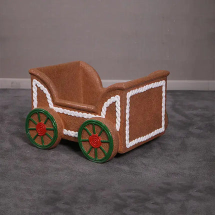 Small Gingerbread Cart Photo Op Statue LM Treasures - H