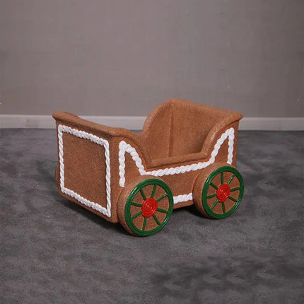 Small Gingerbread Cart Photo Op Statue LM Treasures - H
