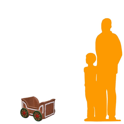 Small Gingerbread Cart Photo Op Statue LM Treasures - H