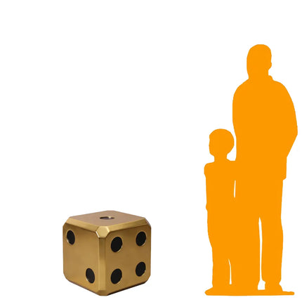 Lucky 18in Gold Dice Side Table Statue