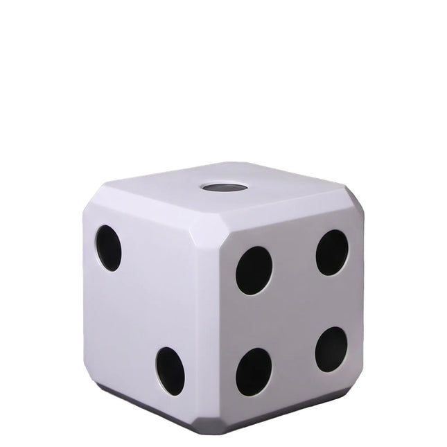 Lucky 18in White Dice Side Table Statue
