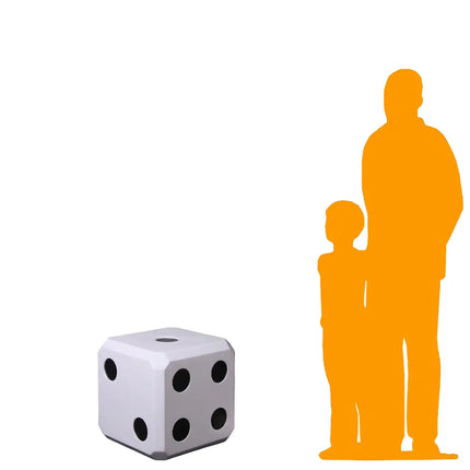 Lucky 18in White Dice Side Table Statue