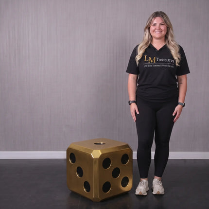 Lucky 18in Gold Dice Side Table Statue