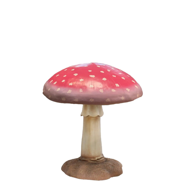 Large Pink Mushroom Over Sized Statue