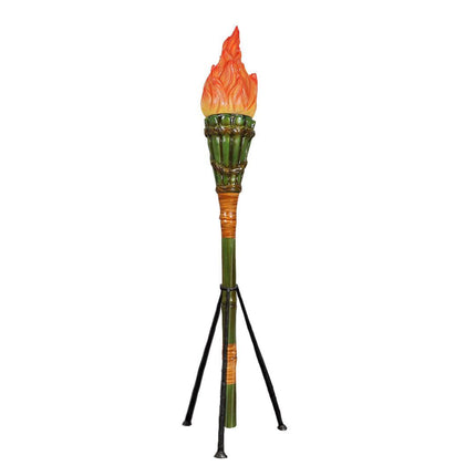 Fire Tiki Torch With Stand Life Size Statue