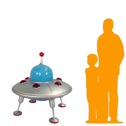 Comic UFO Landed Alien Spaceship Statue LM Treasures - T