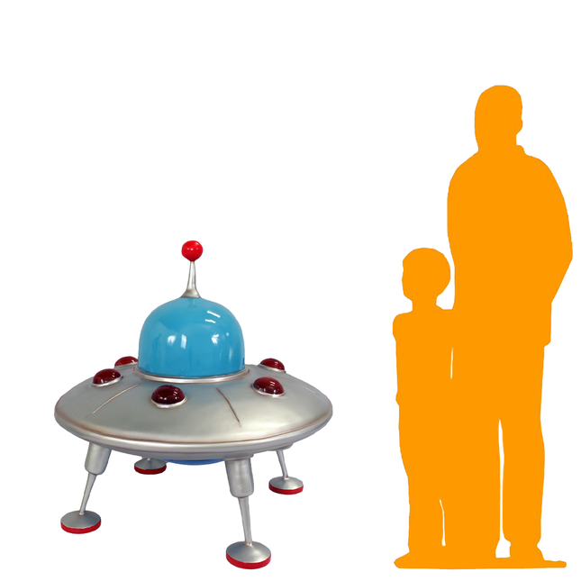 Comic UFO Landed Alien Spaceship Statue LM Treasures - T