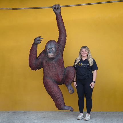 Hanging Jumbo Orangutan Monkey Statue