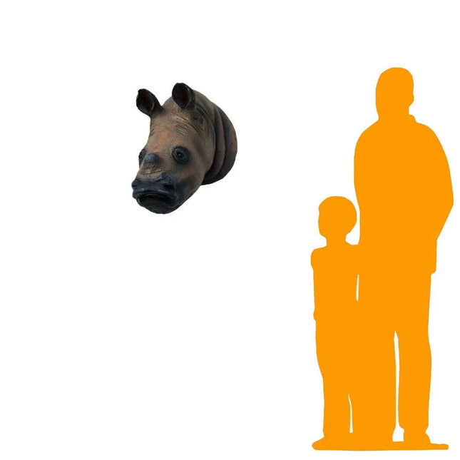 Baby Rhinoceros Head Life Size Statue LM Treasures - A