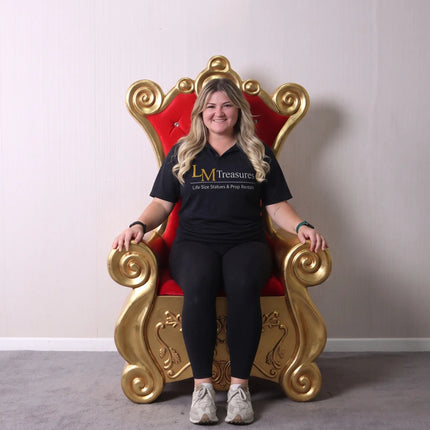 Red Royal Throne Christmas Chair Statue