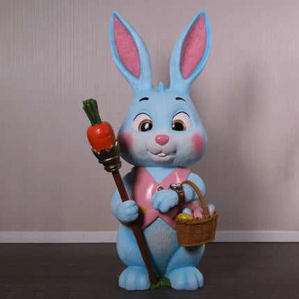 Large Blue Baby Bunny Rabbit Statue LM Treasures - H