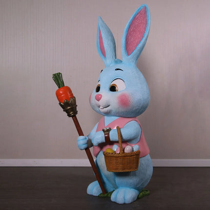 Large Blue Baby Bunny Rabbit Statue LM Treasures - H