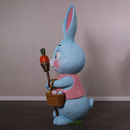 Large Blue Baby Bunny Rabbit Statue LM Treasures - H