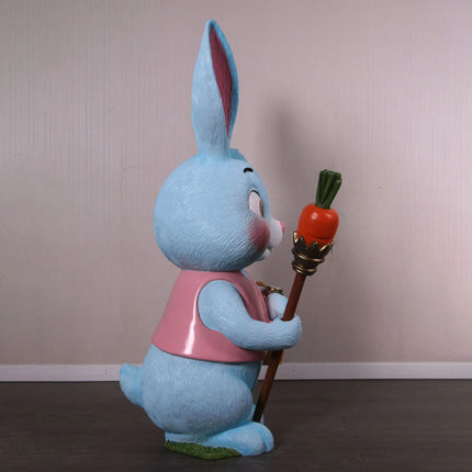 Large Blue Baby Bunny Rabbit Statue LM Treasures - H