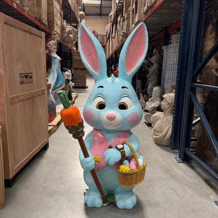 Large Blue Baby Bunny Rabbit Statue LM Treasures - H