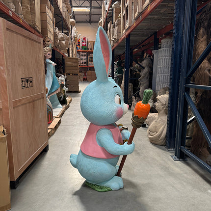 Large Blue Baby Bunny Rabbit Statue LM Treasures - H