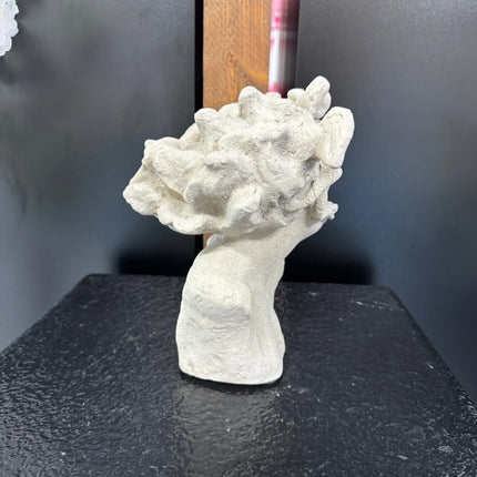 Small Medusa Bust Stone Finish Table Top Statue LM Treasures - H
