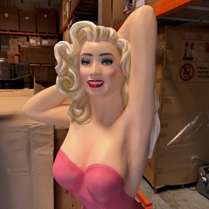 Sexy Lady Actress In Pink Life Size Statue