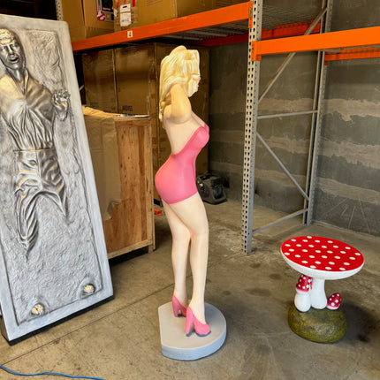 Sexy Lady Actress In Pink Life Size Statue