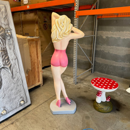 Sexy Lady Actress In Pink Life Size Statue