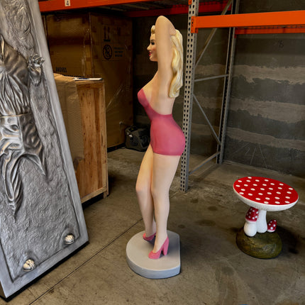 Sexy Lady Actress In Pink Life Size Statue