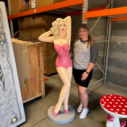Sexy Lady Actress In Pink Life Size Statue