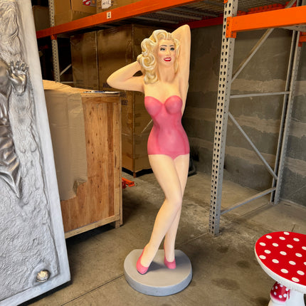 Sexy Lady Actress In Pink Life Size Statue