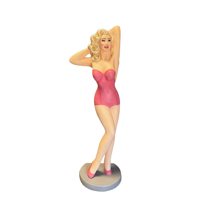 Sexy Lady Actress In Pink Life Size Statue