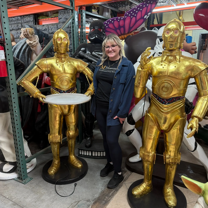 Gold Android Droid Butler Life Size Statue LM Treasures - A