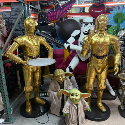 Gold Android Droid Butler Life Size Statue LM Treasures - A