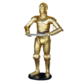 Gold Android Droid Butler Life Size Statue - LM Treasures 