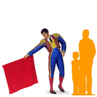 Bull Fighter Flag Life Size Statue - LM Treasures 