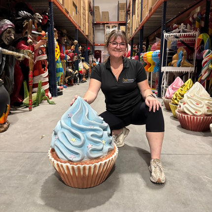 Blue Cupcake With Stars Over Sized Statue LM Treasures - A