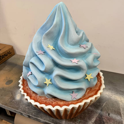 Blue Cupcake With Stars Over Sized Statue LM Treasures - A