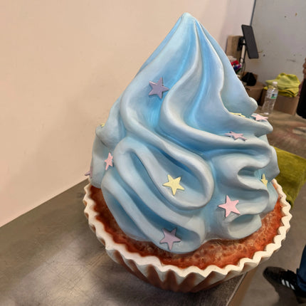 Blue Cupcake With Stars Over Sized Statue LM Treasures - A