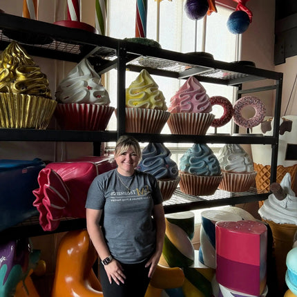 Blue Cupcake With Stars Over Sized Statue LM Treasures - A